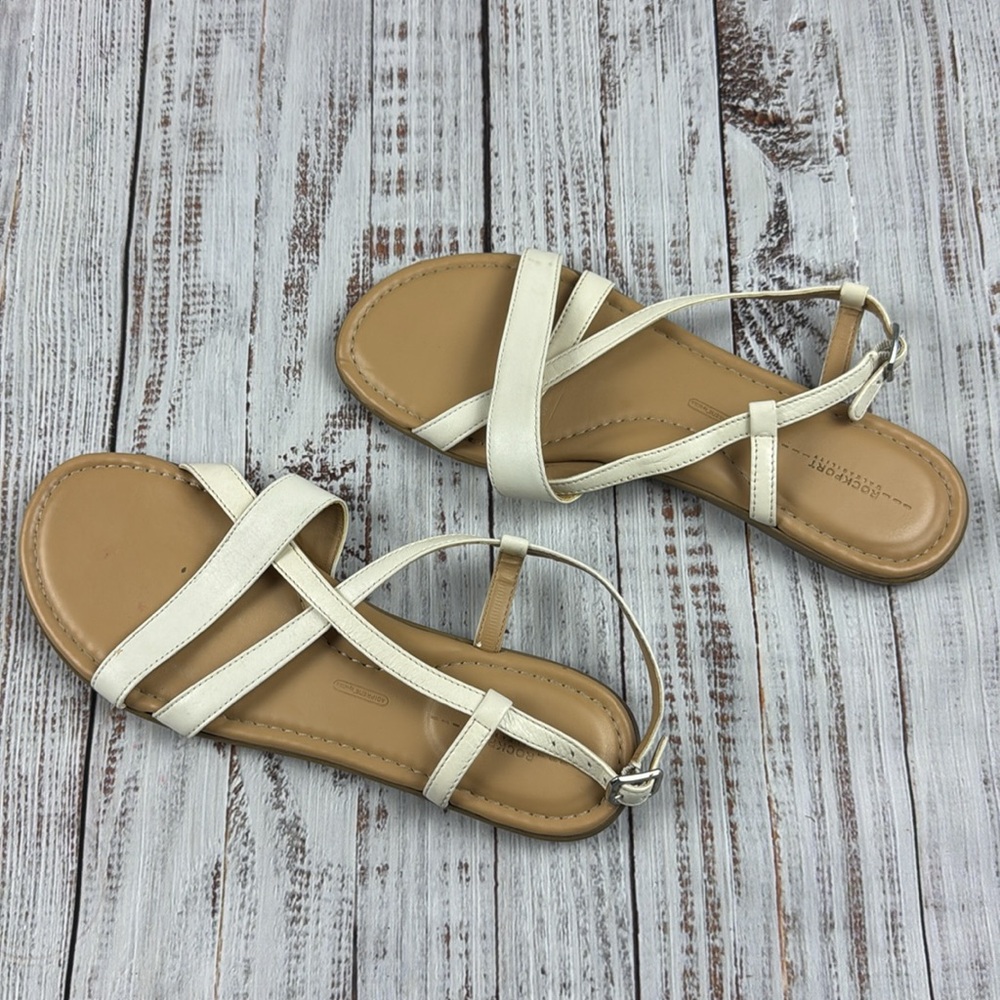 Rockport white & tan sandals size 8 1/2 - Picture 2 of 7